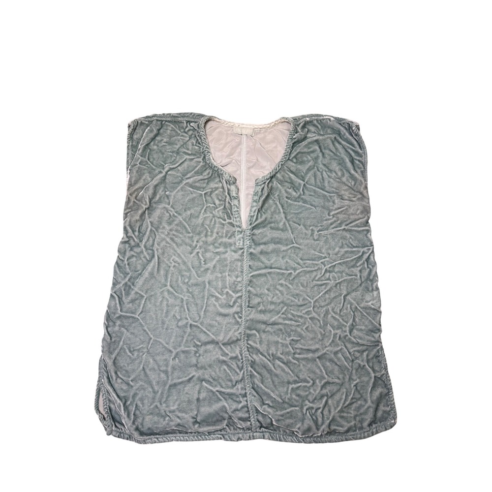 CP Shades Velvet Sol Sleeveless Top V Neck Size S Sage Green Silk Rayon Blend